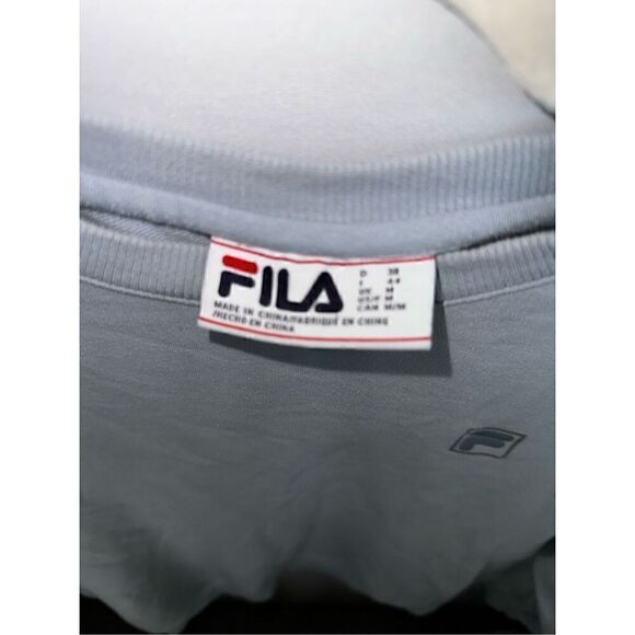 Fila Baby Blue Pullover Sweater Adult Medium Sweatshirt Long Sleeve Y2K Casual - Picture 3 of 4